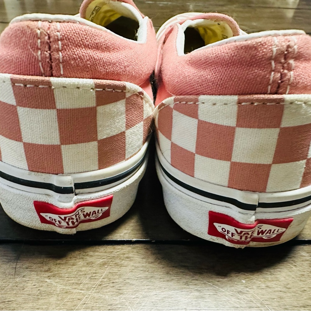 Vans Pink and White Checkered Slip-Ons - Picture 4 of 4